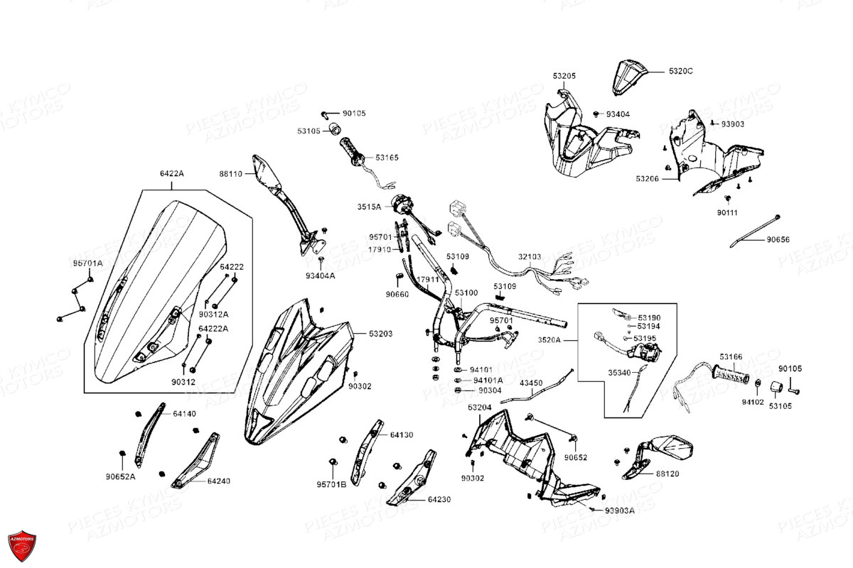 GUIDON RETROVISEURS AZMOTORS AK 550 EURO 5