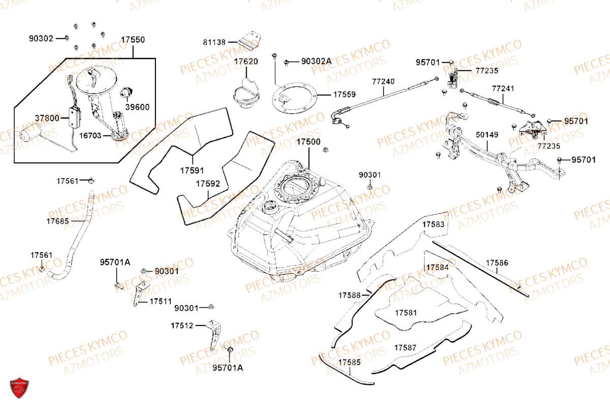 Reservoir KYMCO AK 550 4T EURO_5 (SBA1AA)