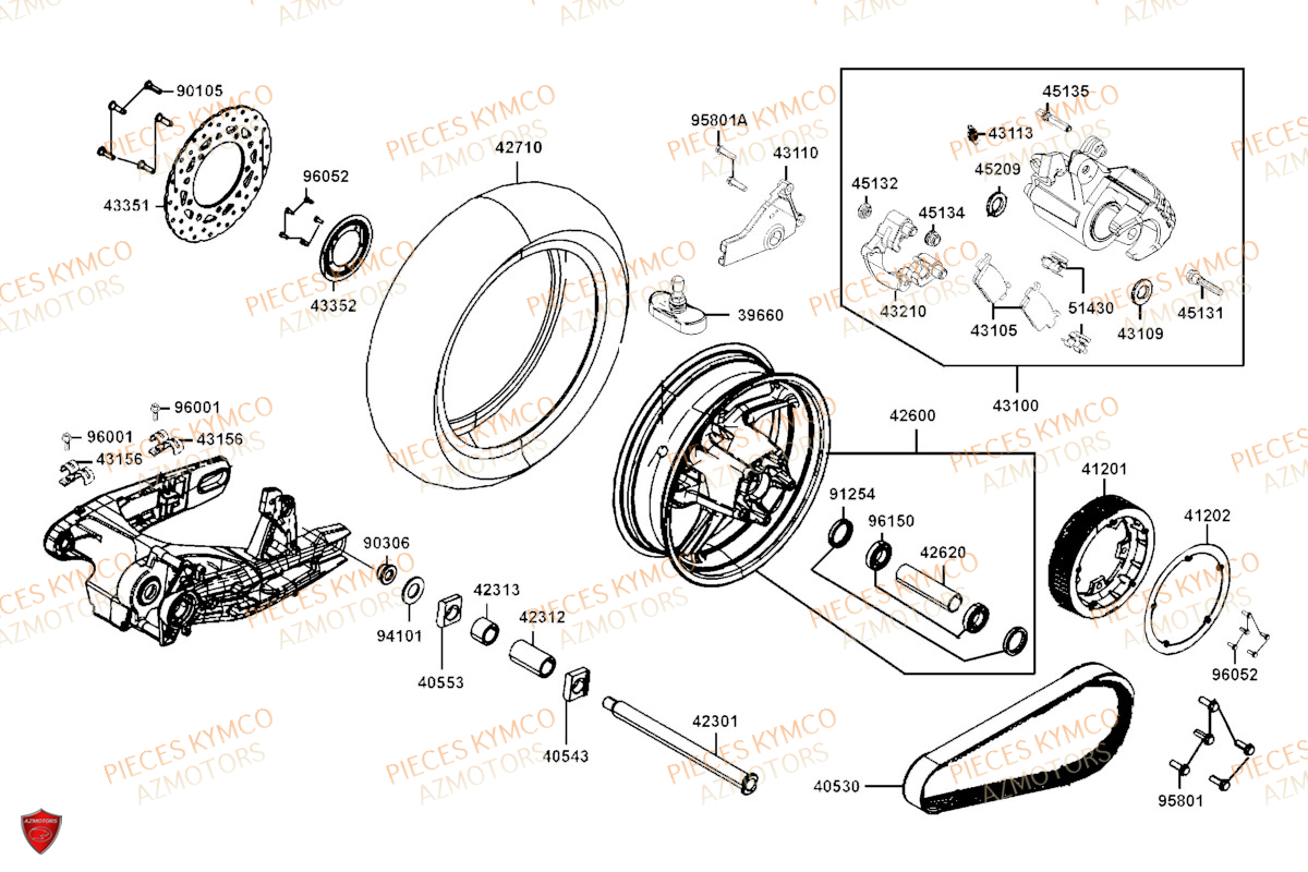 Roue Arriere KYMCO AK 550 4T EURO_5 (SBA1AA)