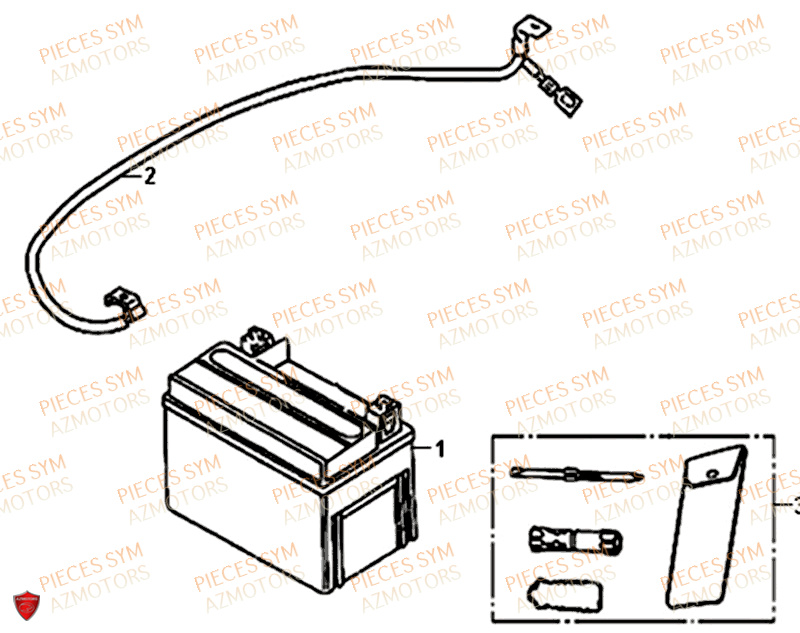 Batterie SYM Pièces ALLO 50 - AJ05WA-EU (2018-2020)