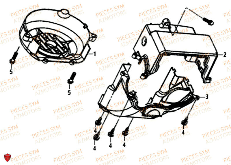 Cache Ventilateur SYM Pièces ALLO 50 - AJ05WA-EU (2018-2020)
