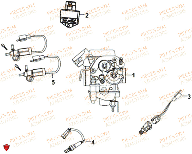 Carburateur SYM Pièces ALLO 50 - AJ05WA-EU (2018-2020)