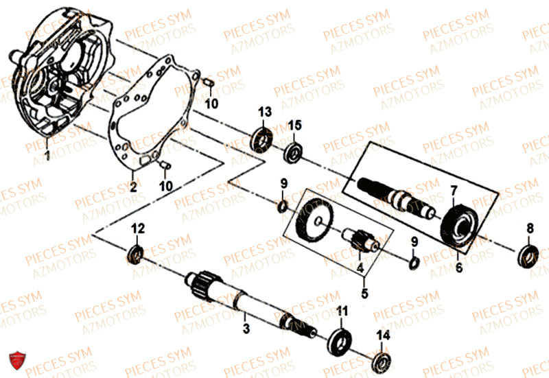 Carter Transmission SYM Pièces ALLO 50 - AJ05WA-EU (2018-2020)