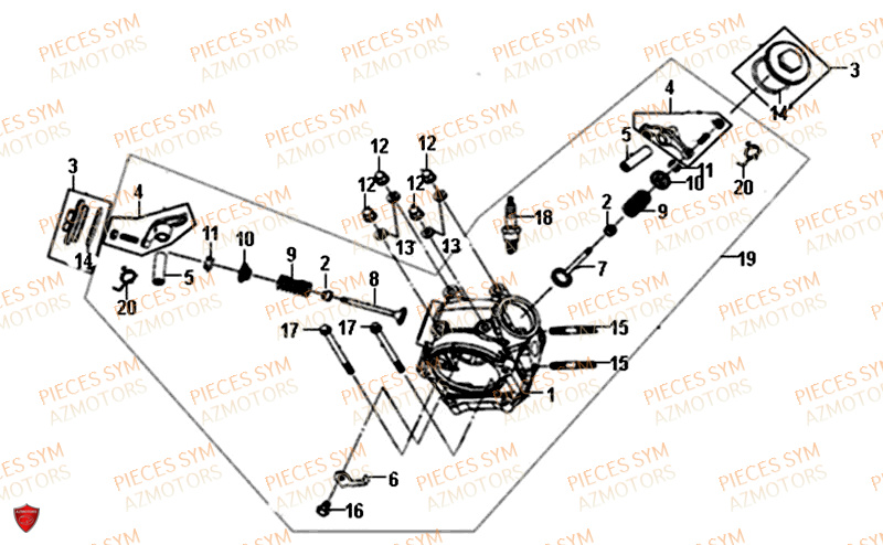 Culasse SYM Pièces ALLO 50 - AJ05WA-EU (2018-2020)