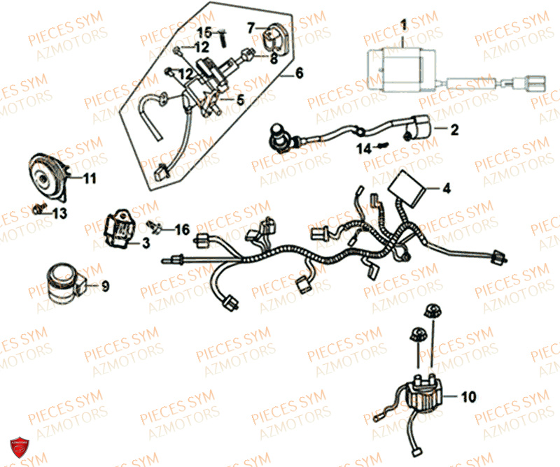 Equipement Electrique SYM Pièces ALLO 50 - AJ05WA-EU (2018-2020)