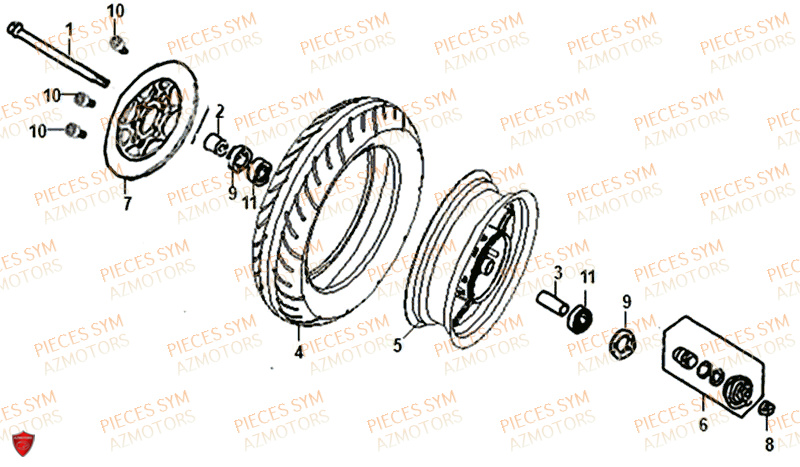 Roue Avant SYM Pièces ALLO 50 - AJ05WA-EU (2018-2020)