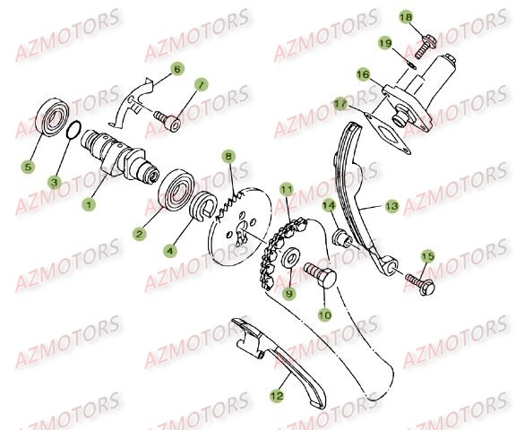 CYLINDRE   CULASSE   DISTRIBUTION [3] AZMOTORS ALP 125 08