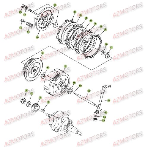 Transmission Principale   Embrayage BETA Pièces ALP 125CC - [2008]