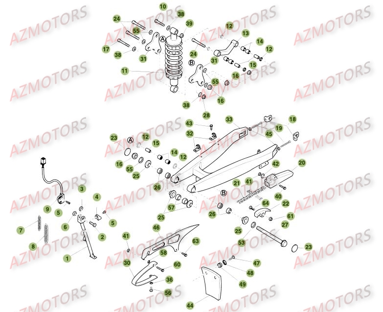 FOURCHE ARRIERE   SUSPENSION AR BETA ALP 125 14