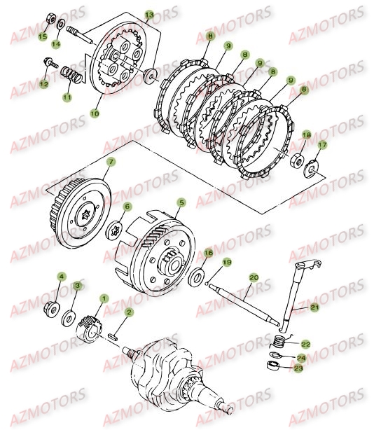 TRANSMISSION   EMBRAYAGE BETA ALP 125 14