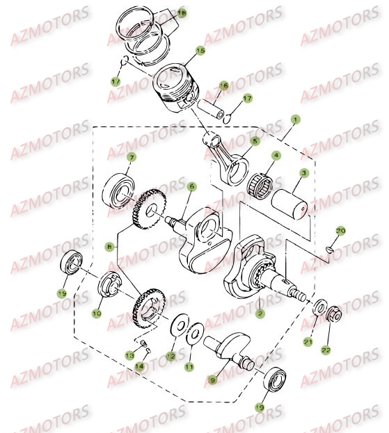 VILEBREQUIN   PISTON   CONTRE ARBRE BETA ALP 125 14