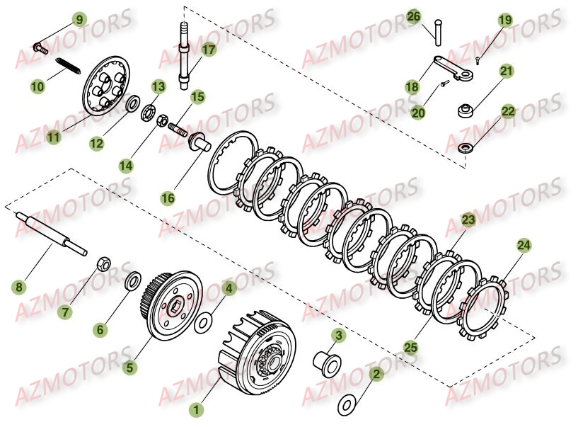 TRANSMISSION PRINCIPALE   EMBRAYAGE BETA ALP 200 14