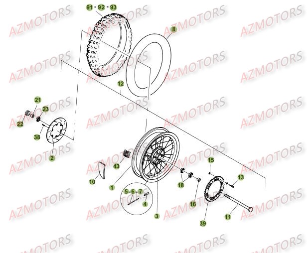 ROUE ARRIERE BETA ALP 350 11