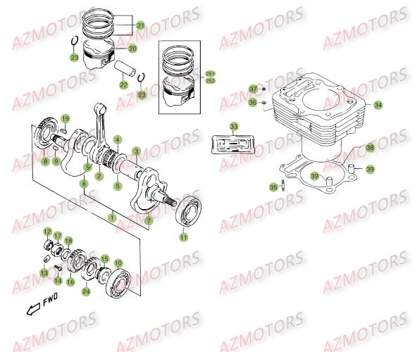 Vilebrequin   Piston   Contre Arbre BETA Pièces ALP 4.0 350cc - [2011]