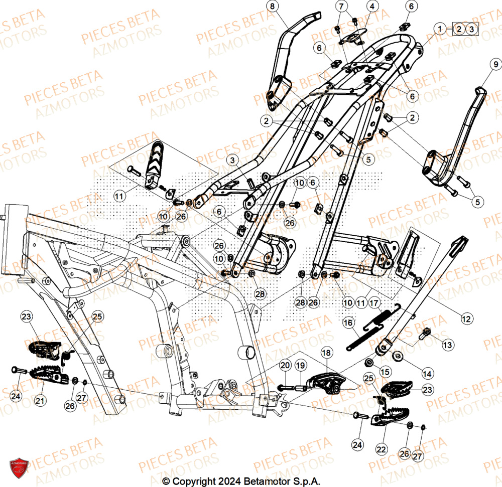 Accessoires Du Chassis BETA Pièces ALP 4.0 350 4T - 2025
