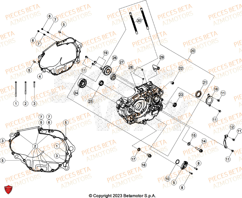 Carter Moteur BETA Pièces ALP 4.0 350 4T - 2025