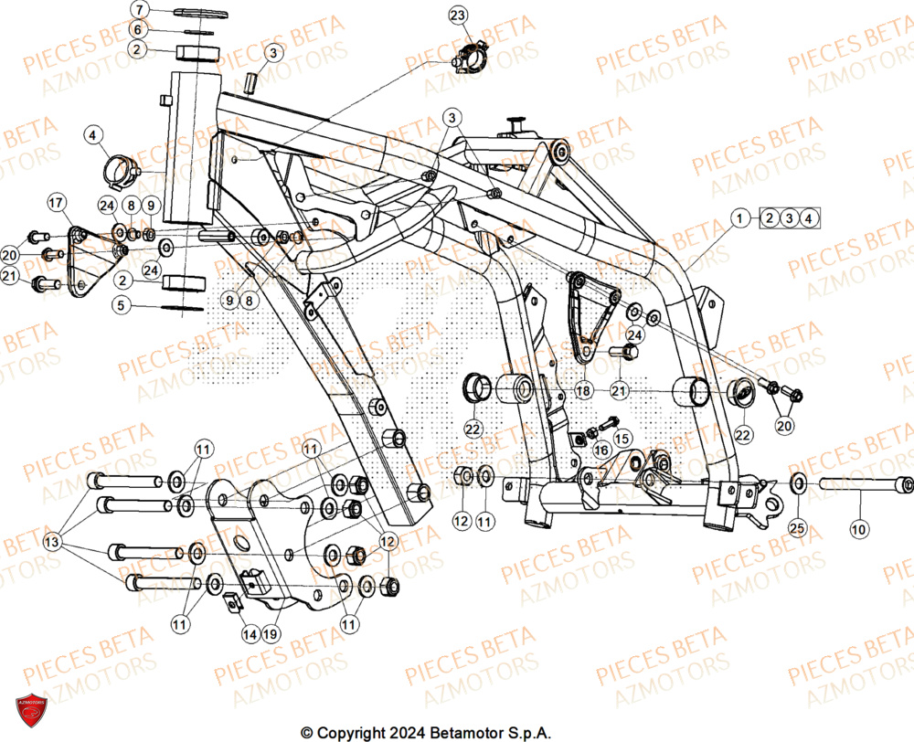 Chassis BETA Pièces ALP 4.0 350 4T - 2025
