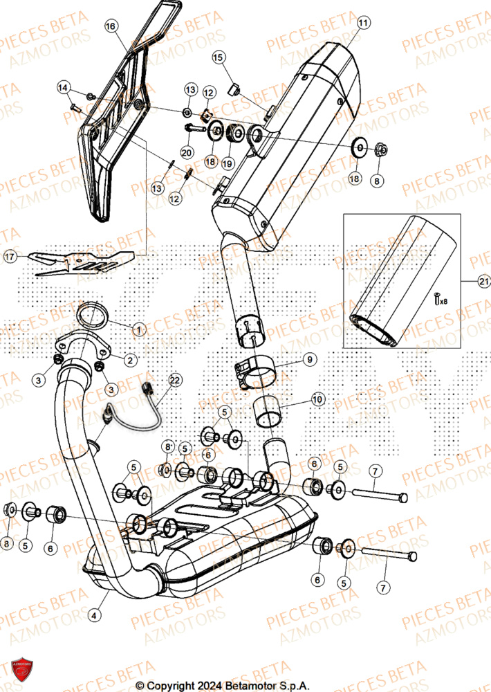 Echappement BETA Pièces ALP 4.0 350 4T - 2025