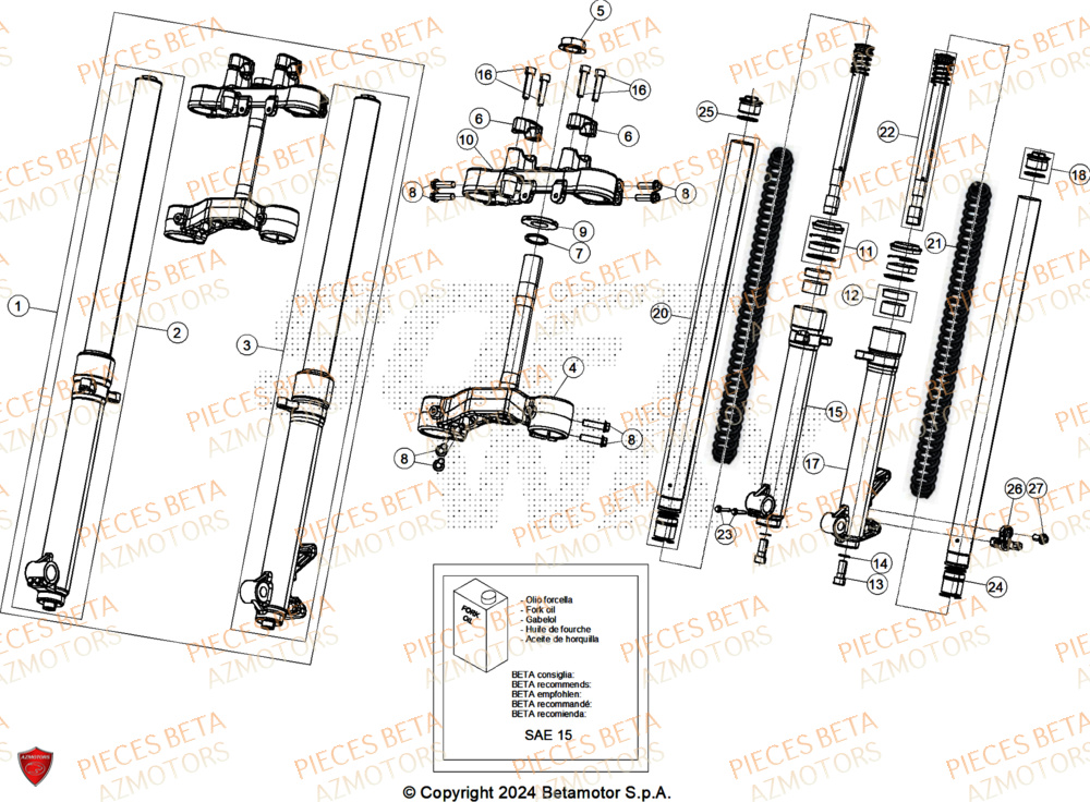 Fourche BETA Pièces ALP 4.0 350 4T - 2025