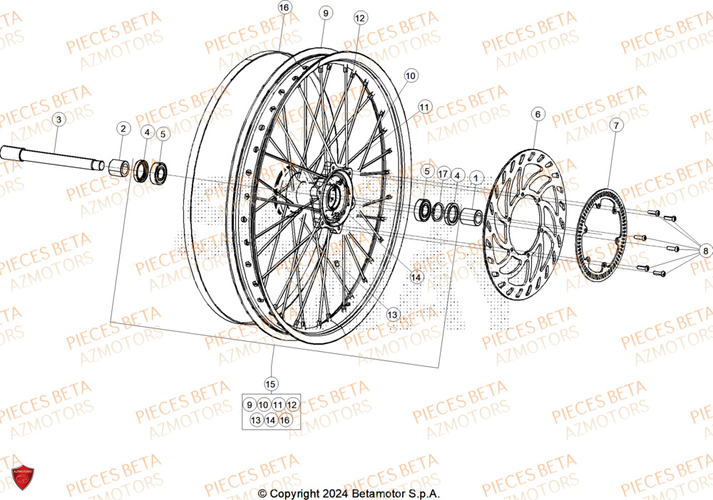 Roue Arriere BETA Pièces ALP 4.0 350 4T - 2025