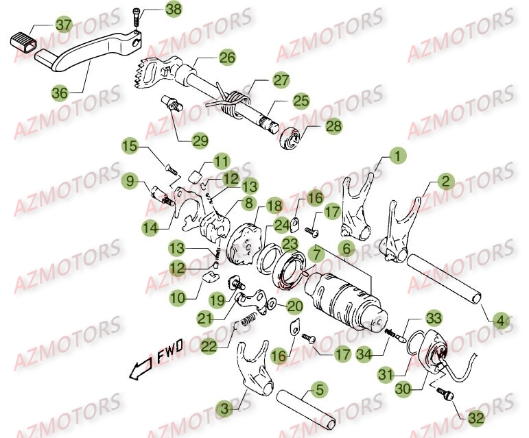 Commande De Boite A Vitesses BETA Pièces ALP 4.0 350cc [2014]