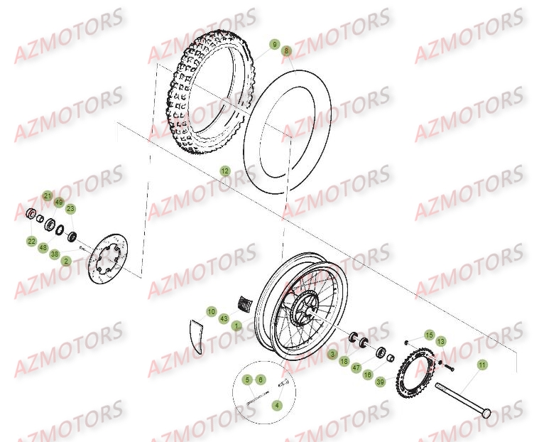 Roue Arriere BETA Pièces ALP 4.0 350cc [2014]