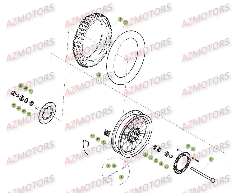 ROUE ARRIERE BETA ALP4 350 14