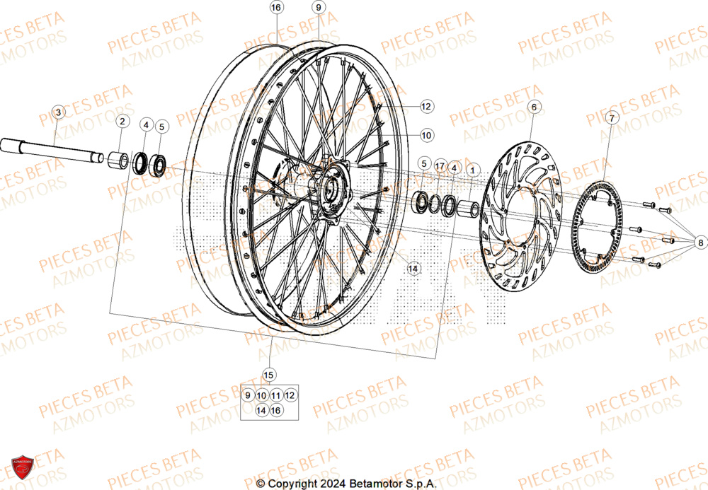 ROUE AVANT BETA ALP X 350 4T 2025