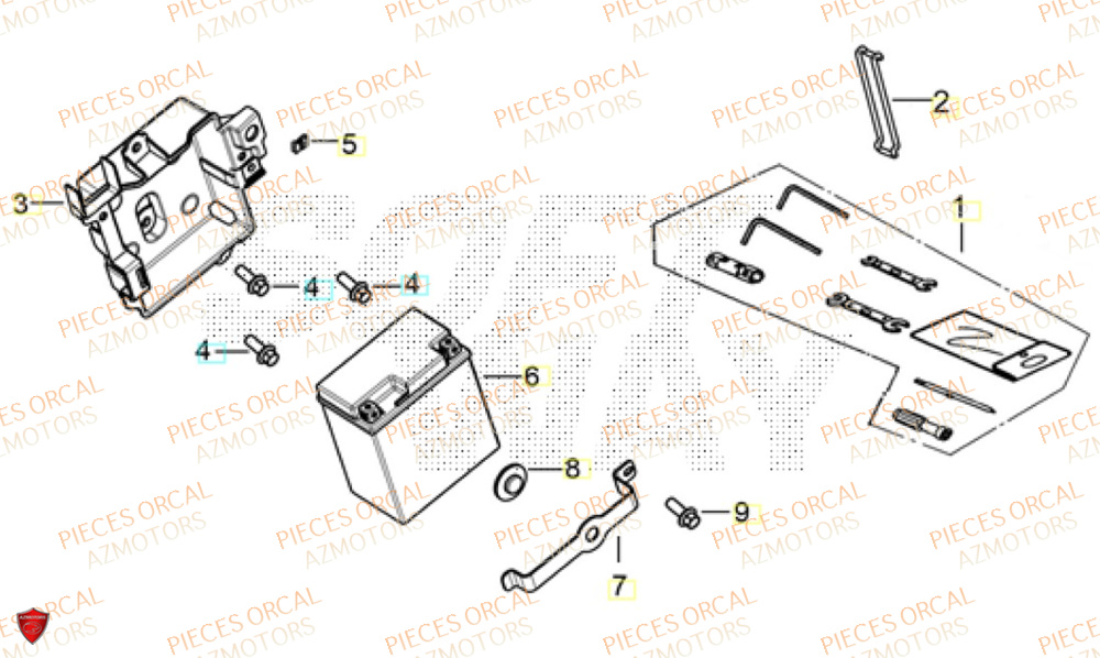 Batterie  Pièces Orcal ALTIMO 125cc EURO5+