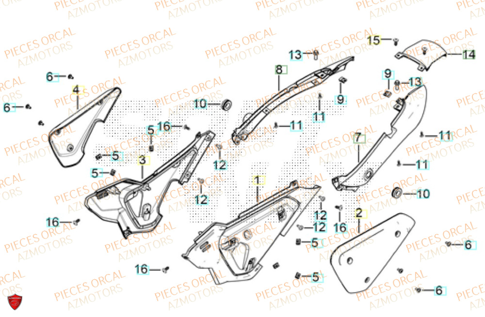 Carenage Arriere  Pièces Orcal ALTIMO 125cc EURO5+