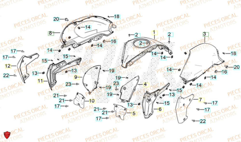 Carenage Avant  Pièces Orcal ALTIMO 125cc EURO5+