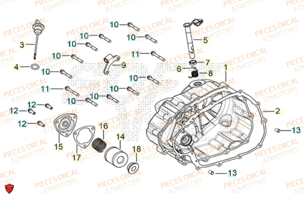 Couvre Carter Droit  Pièces Orcal ALTIMO 125cc EURO5+