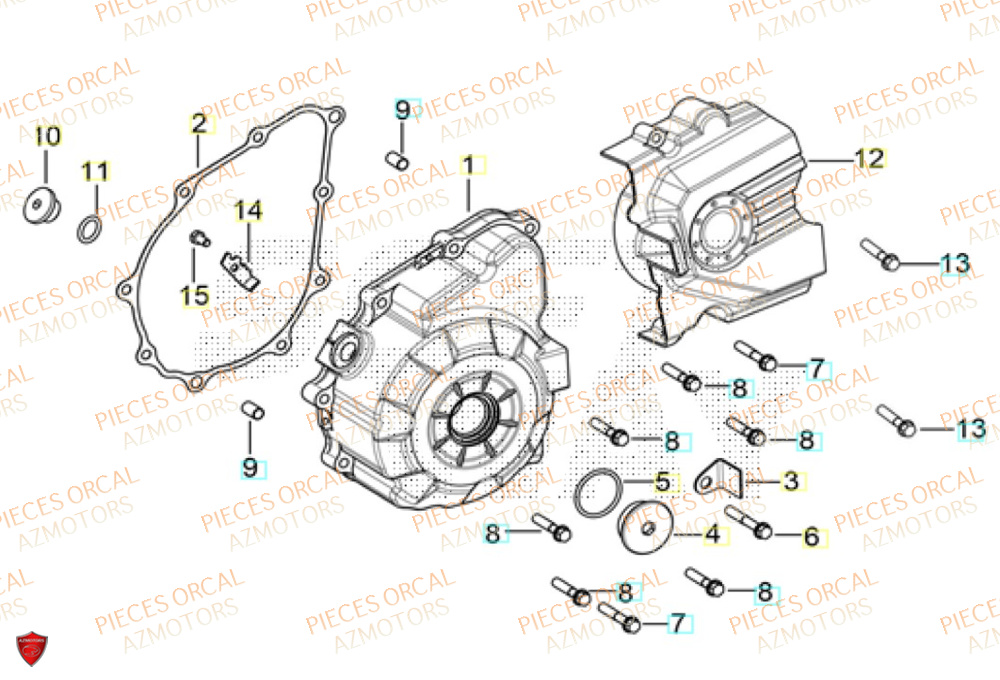 Couvre Carter Gauche  Pièces Orcal ALTIMO 125cc EURO5+