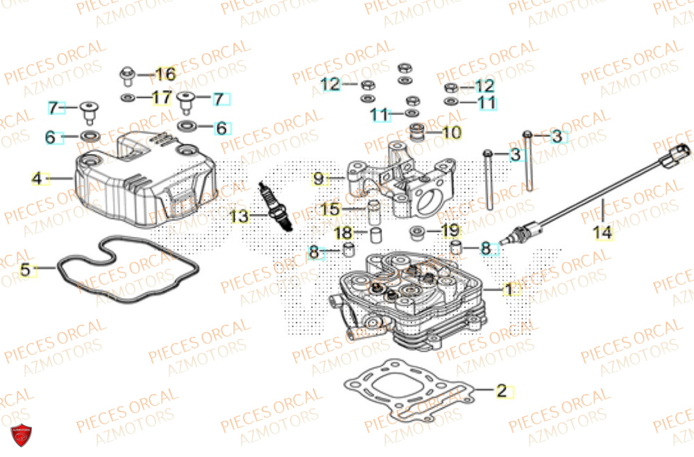 Culasse  Pièces Orcal ALTIMO 125cc EURO5+
