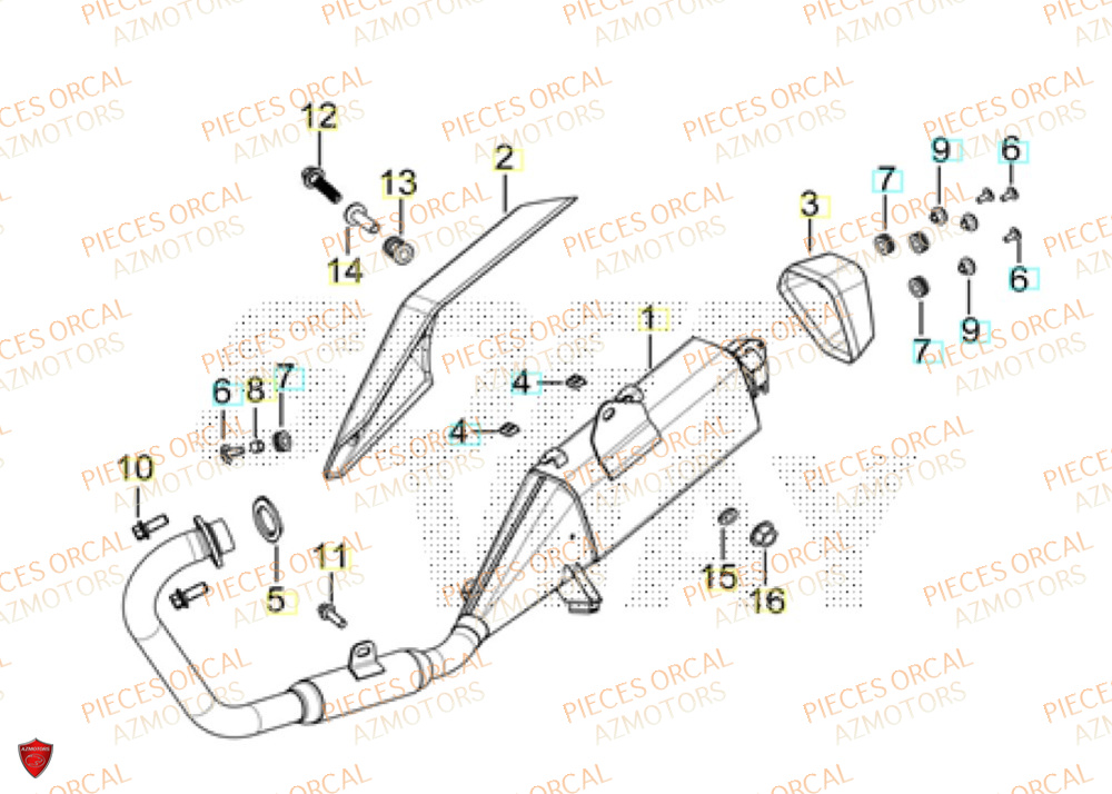 Echappement  Pièces Orcal ALTIMO 125cc EURO5+