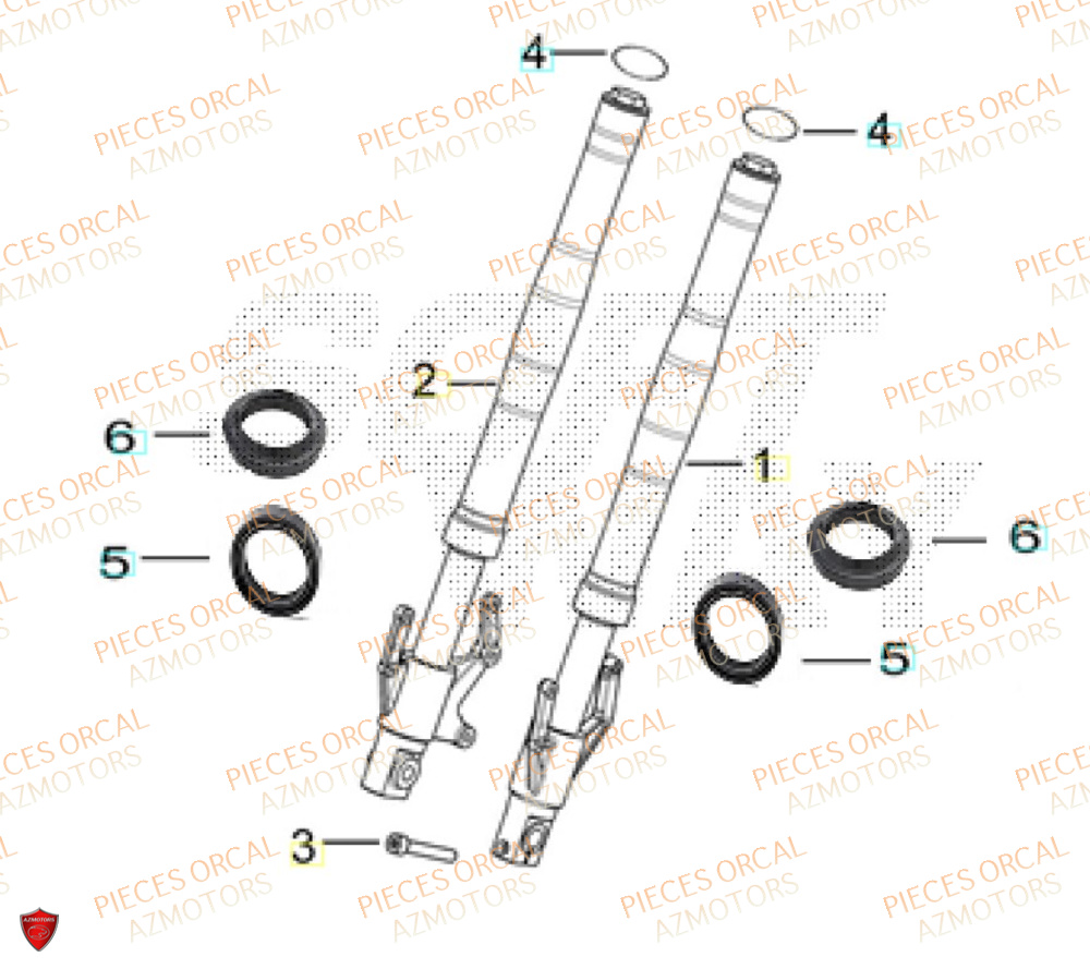 Fourche  Pièces Orcal ALTIMO 125cc EURO5+