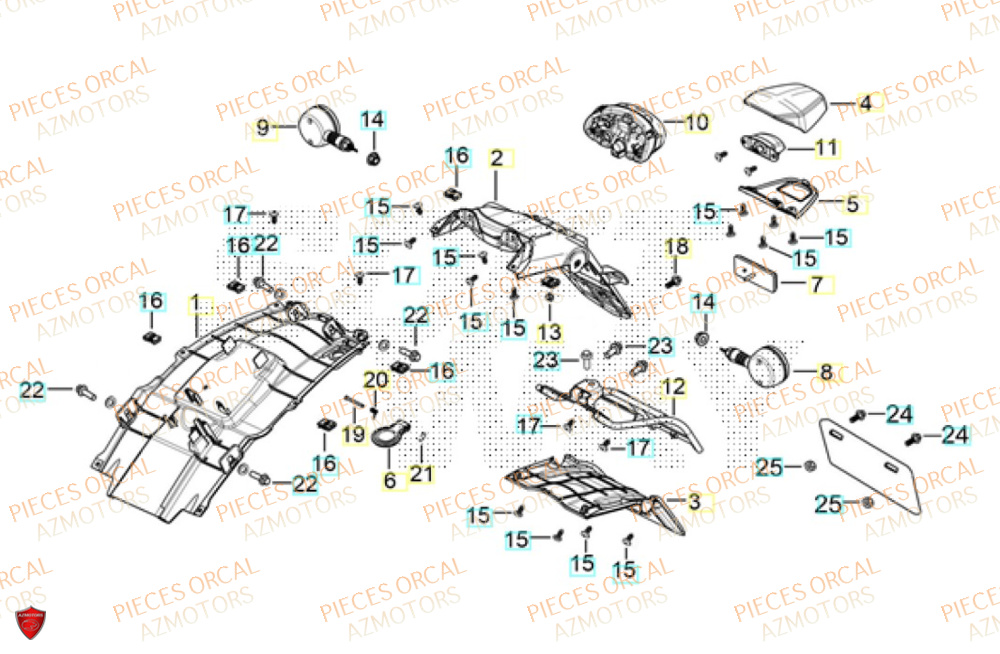 Garde Boue Arriere  Pièces Orcal ALTIMO 125cc EURO5+