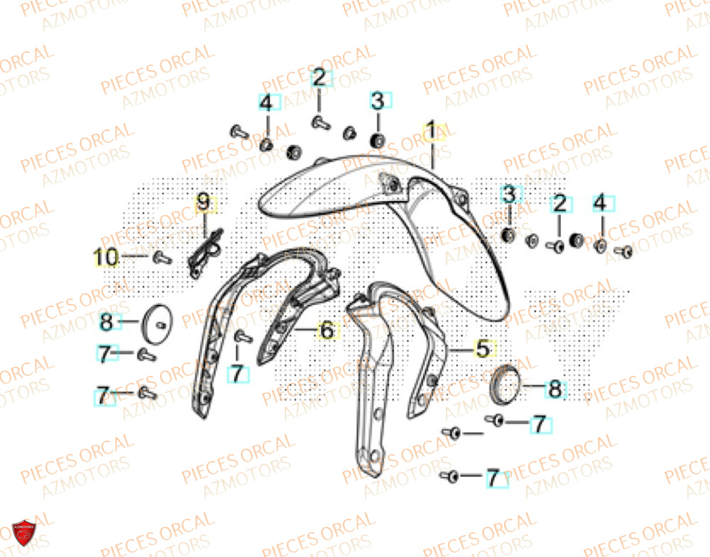 Garde Boue Avant  Pièces Orcal ALTIMO 125cc EURO5+
