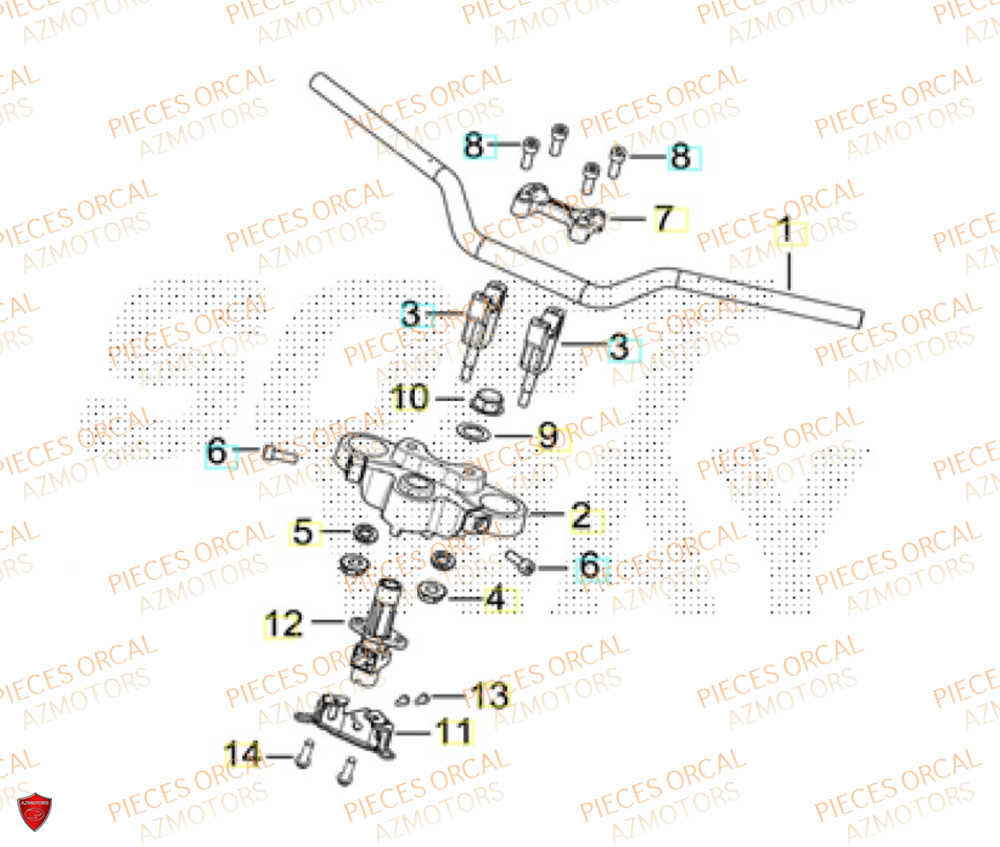 Guidon  Pièces Orcal ALTIMO 125cc EURO5+