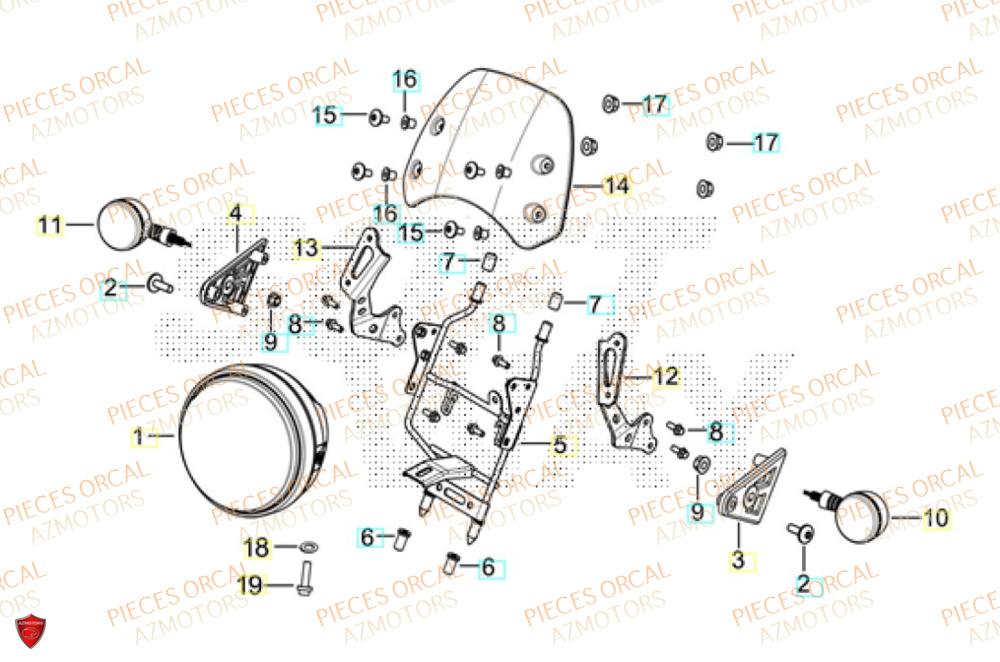 Phare Avant  Pièces Orcal ALTIMO 125cc EURO5+