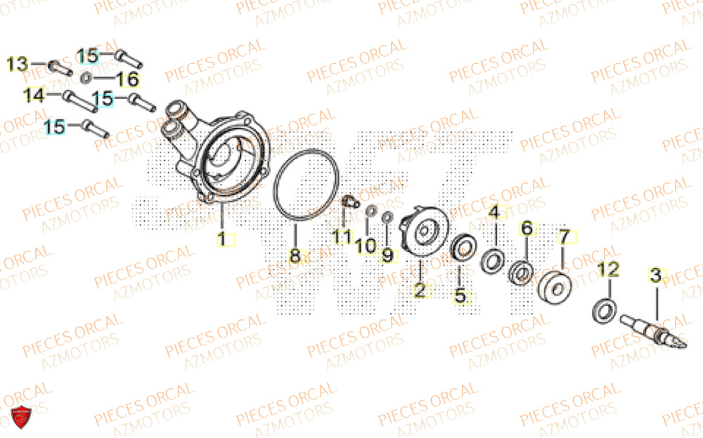 Pompe A Eau  Pièces Orcal ALTIMO 125cc EURO5+