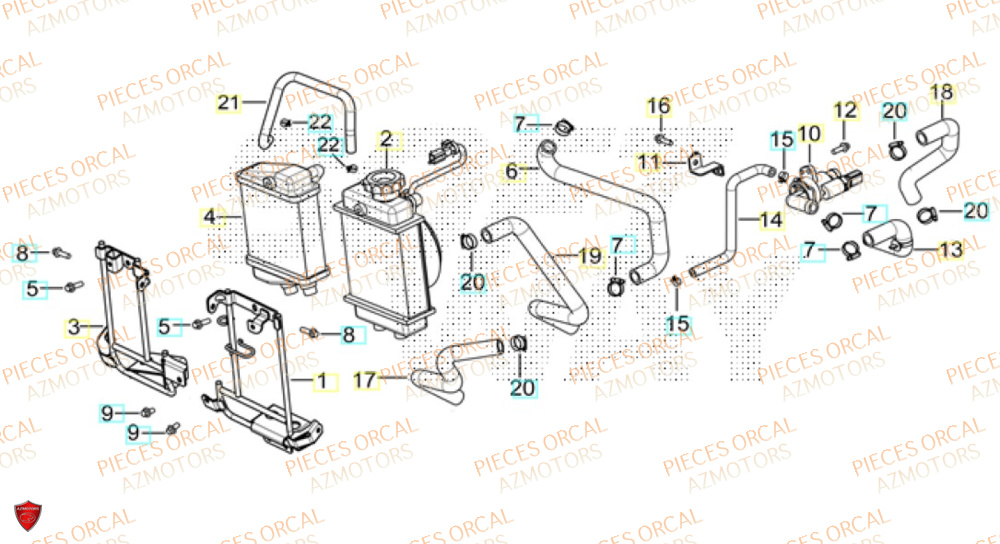 Radiateur  Pièces Orcal ALTIMO 125cc EURO5+