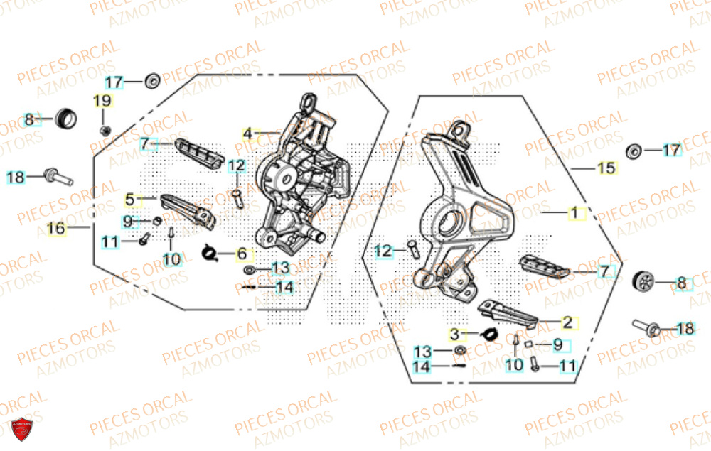 Repose Pied  Pièces Orcal ALTIMO 125cc EURO5+
