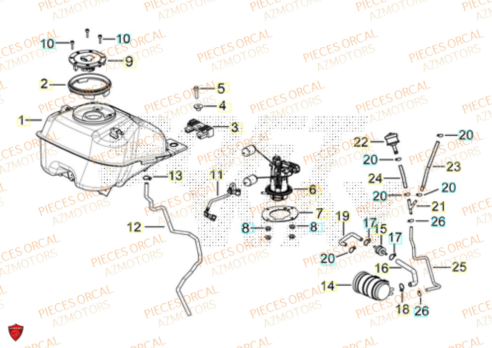 Reservoir  Pièces Orcal ALTIMO 125cc EURO5+