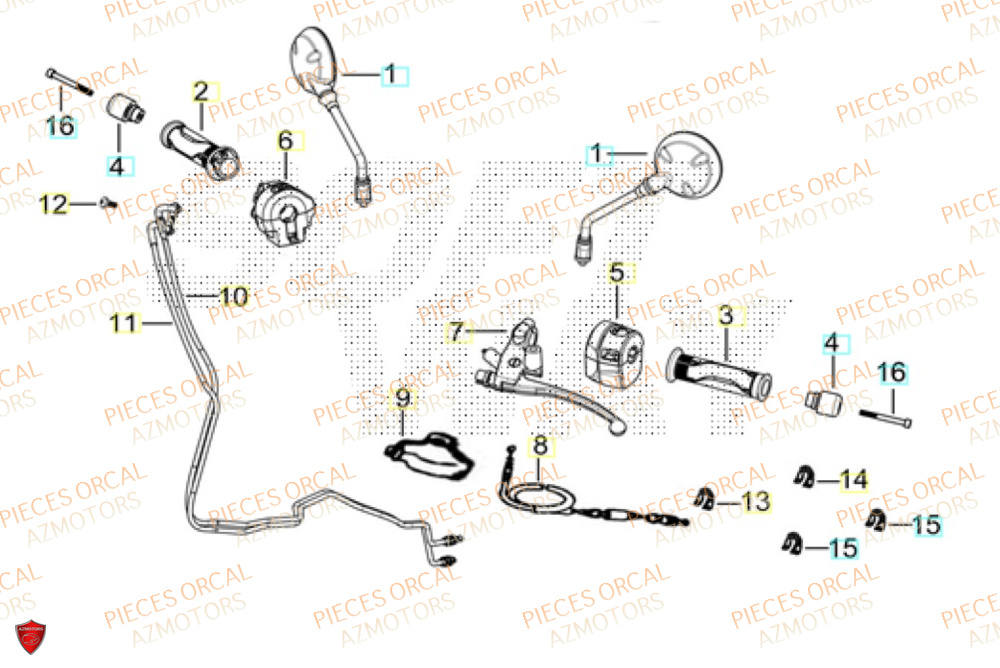 Retroviseur  Pièces Orcal ALTIMO 125cc EURO5+