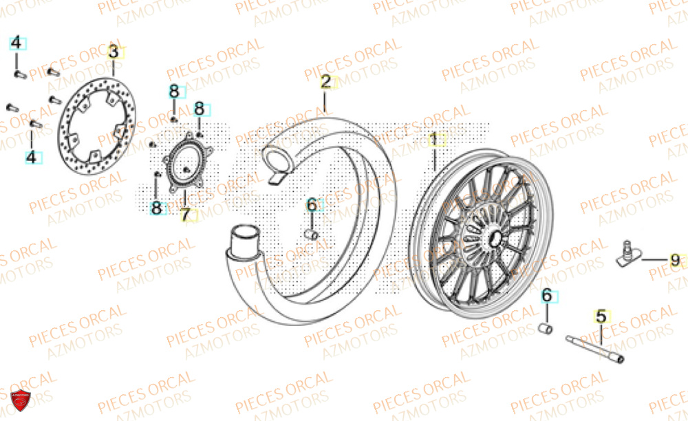 Roue Avant  Pièces Orcal ALTIMO 125cc EURO5+