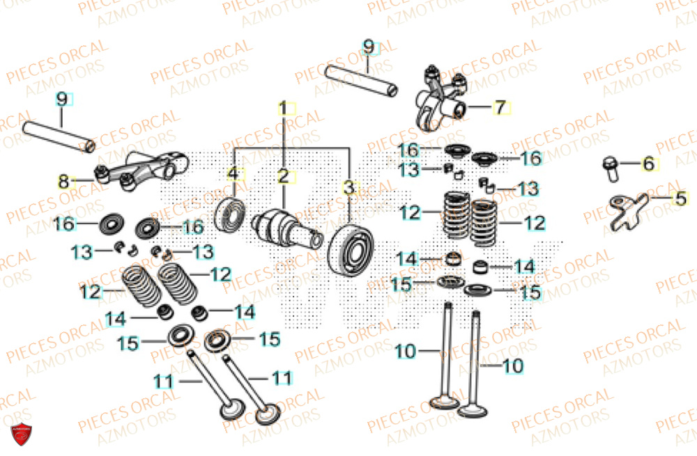 Soupapes  Pièces Orcal ALTIMO 125cc EURO5+