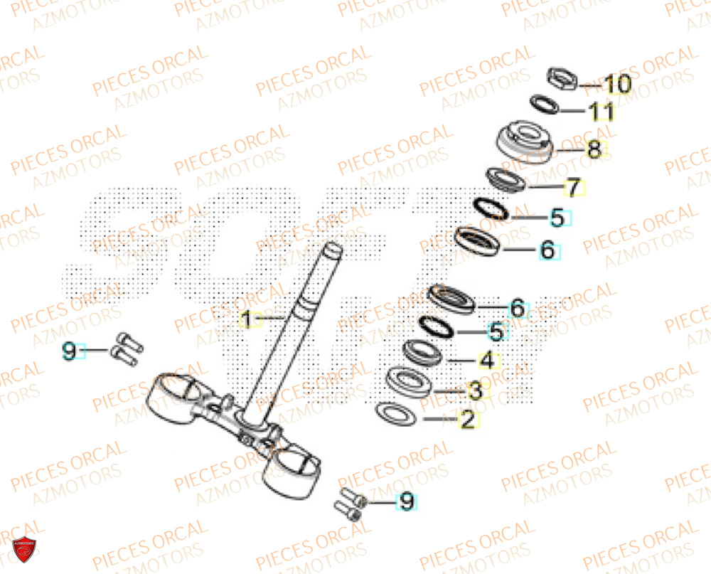 Te De Fourche  Pièces Orcal ALTIMO 125cc EURO5+
