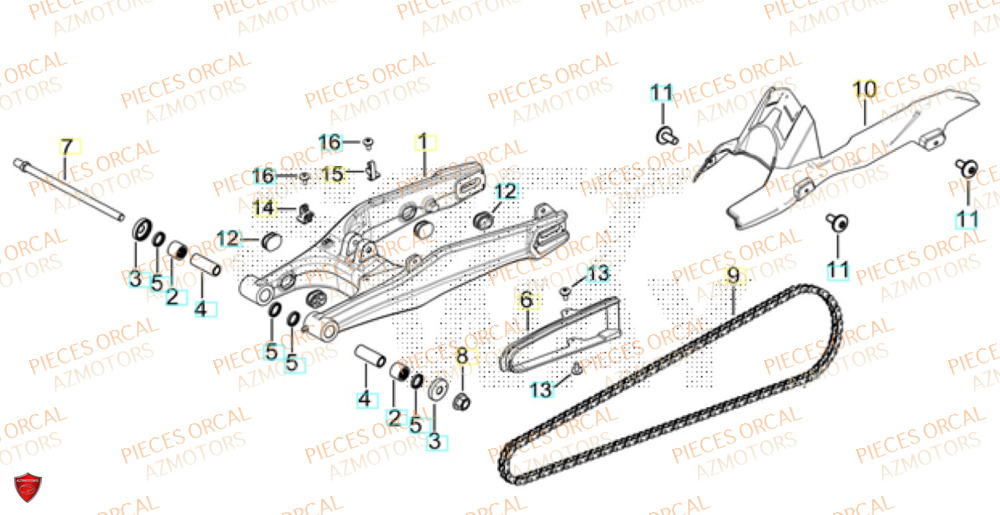 Train Arriere  Pièces Orcal ALTIMO 125cc EURO5+