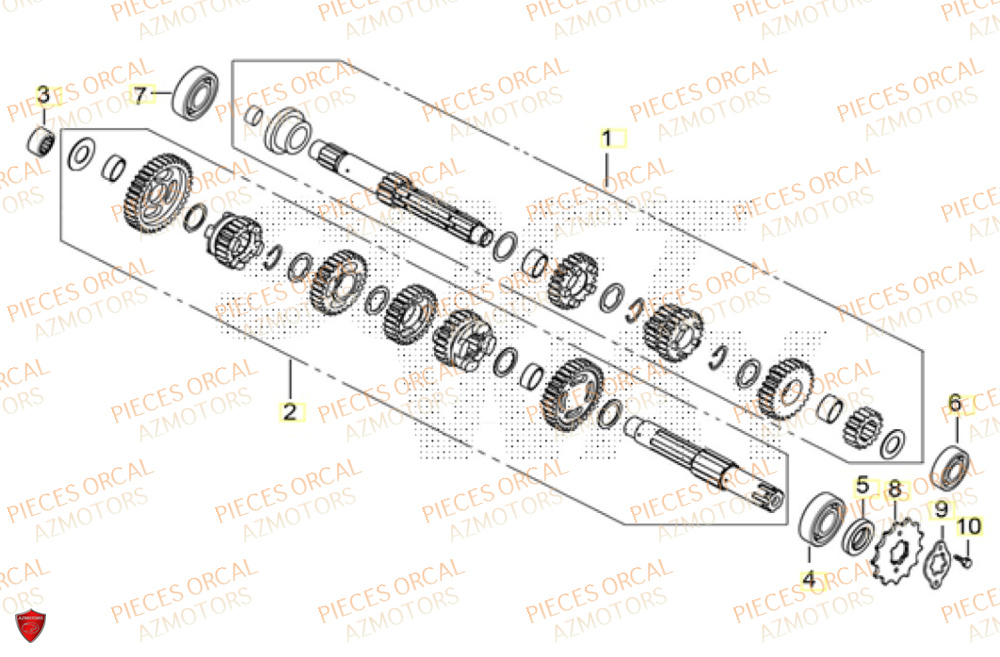 Transmission  Pièces Orcal ALTIMO 125cc EURO5+